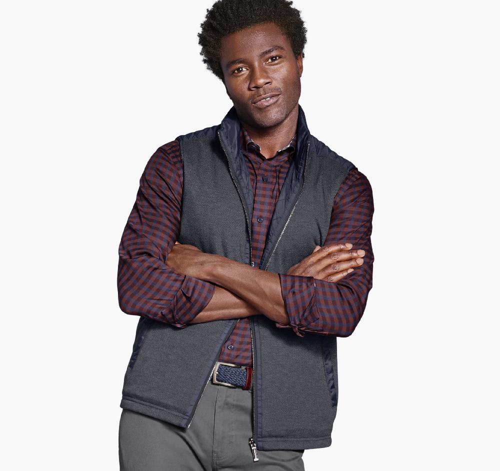 johnston & murphy Reversible Quilted Vest Navy