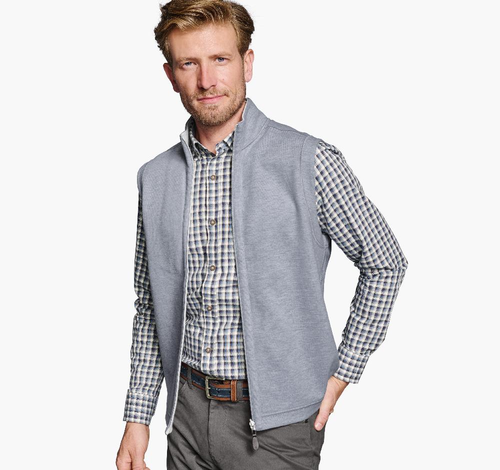Johnston & Murphy Reversible Solid Vest White/Grey