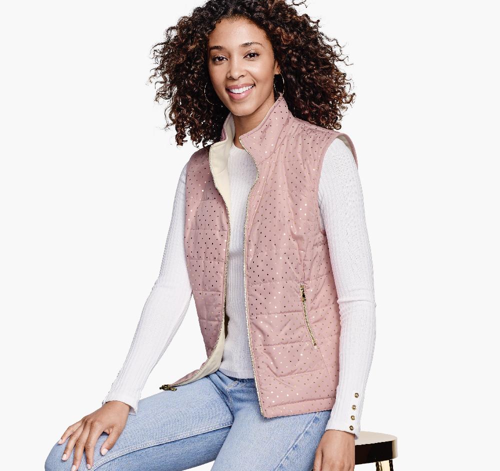johnston & murphy Reversible Vest Blush/Cream