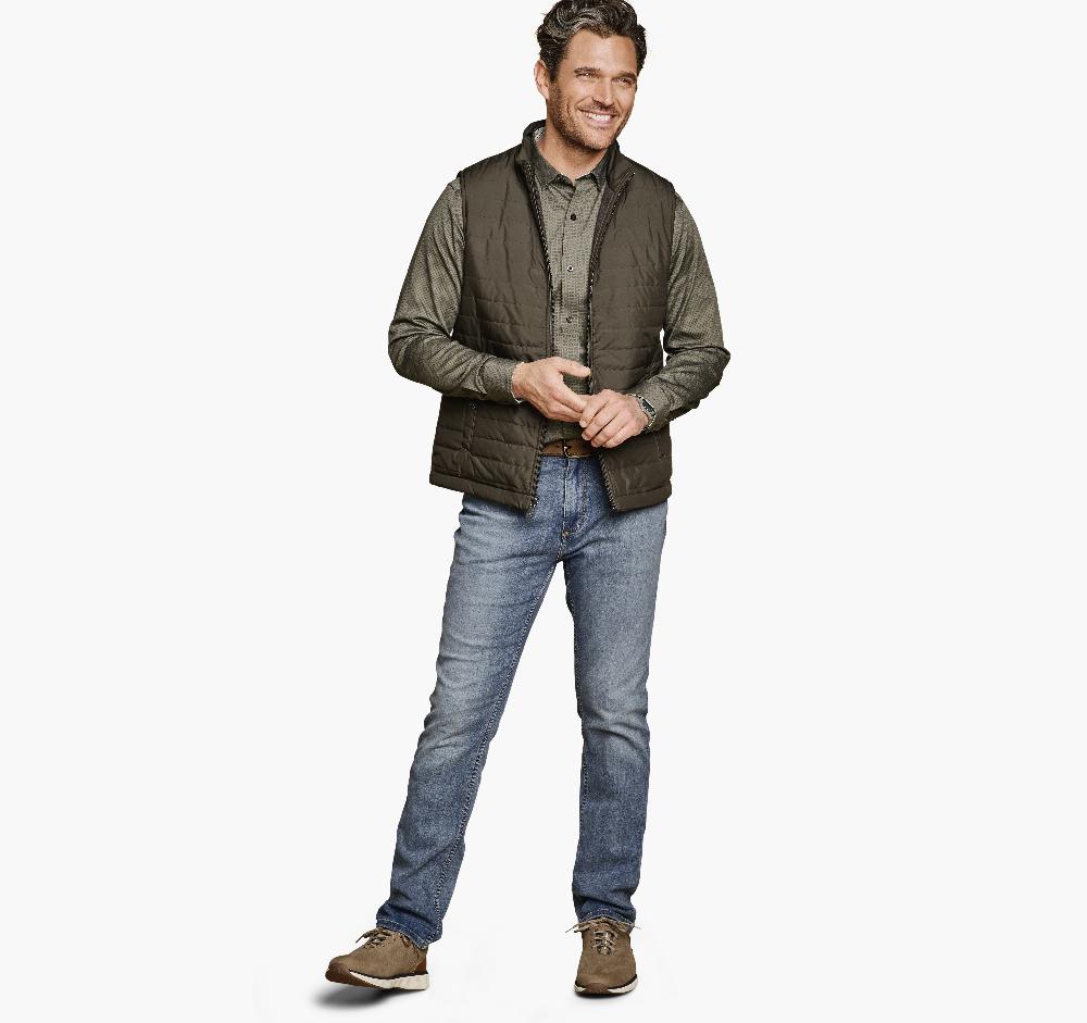 Johnston & Murphy Reversible Vest Olive/Marled Olive