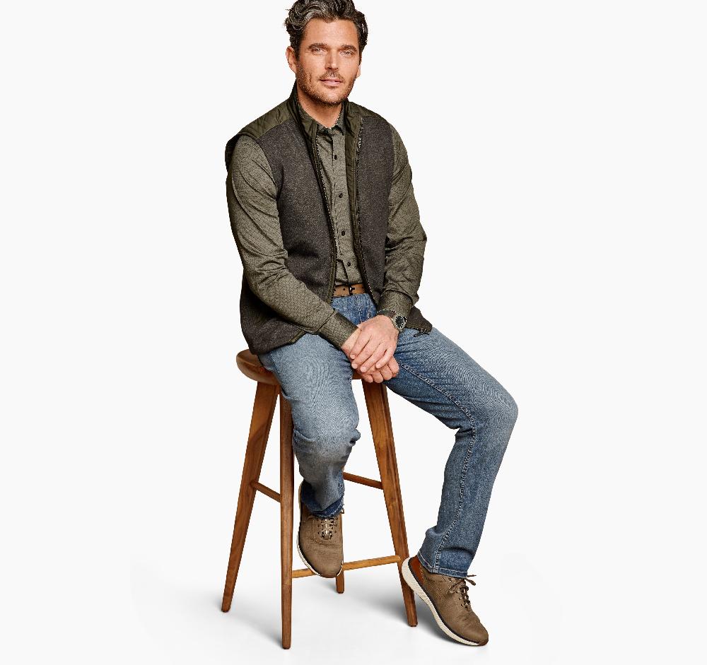 Johnston & Murphy Reversible Vest Olive/Marled Olive