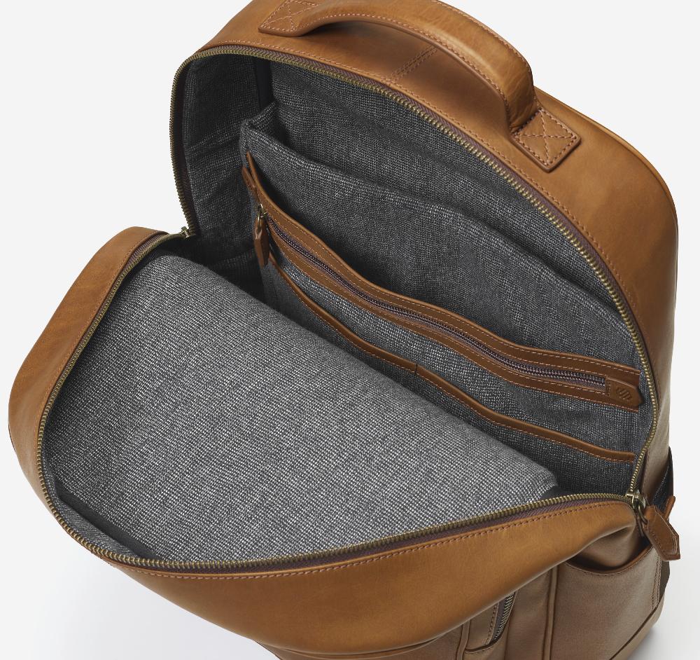 Johnston & Murphy Rhodes Backpack Tan Full Grain