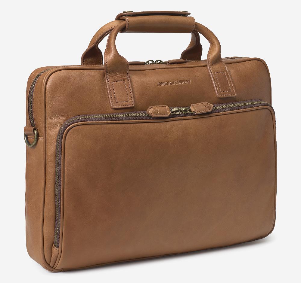 johnston & murphy Rhodes Briefcase Tan Full Grain