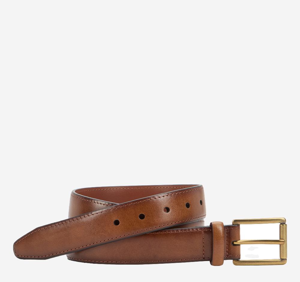johnston & murphy Shadow-Edged Belt Brown