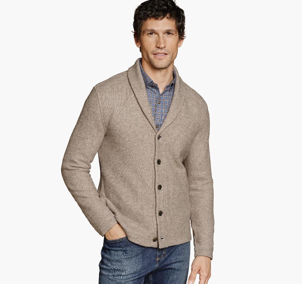 Johnston & Murphy Shawl Cardigan Oatmeal