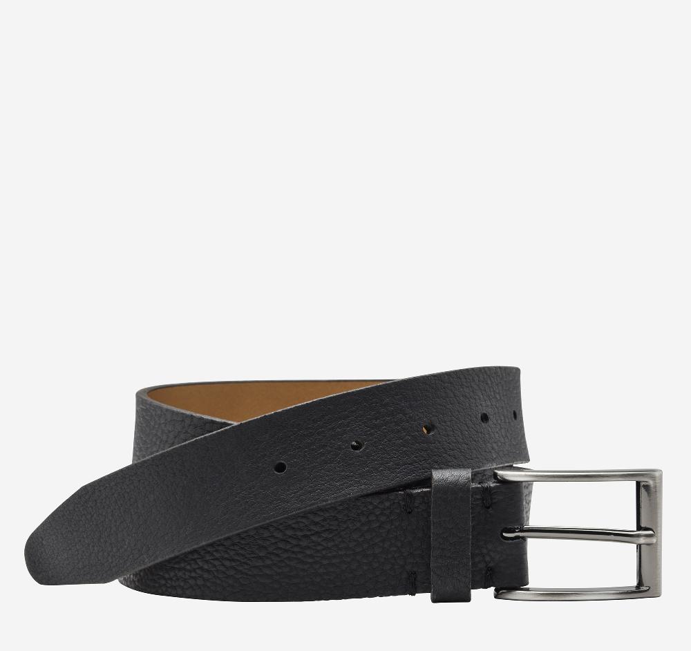johnston & murphy Soft Pebbled Belt Black