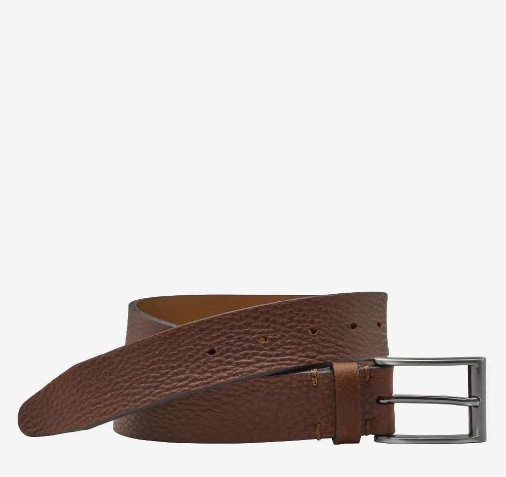 johnston & murphy Soft Pebbled Belt Brown