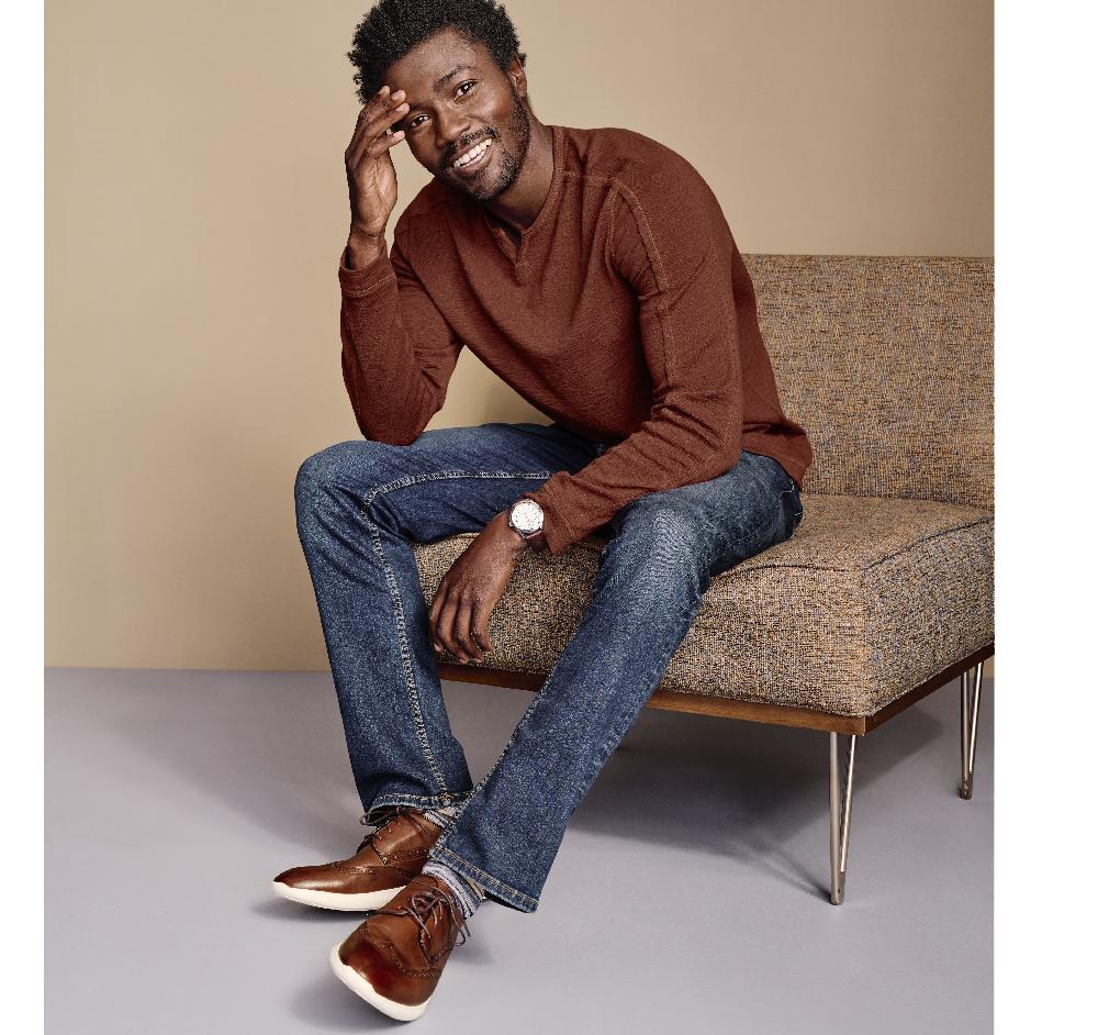 Johnston & Murphy Split-Neck Pullover Orange