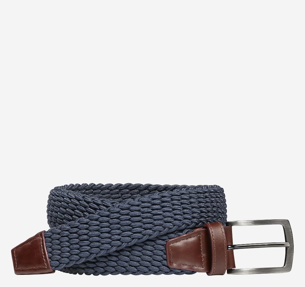 johnston & murphy Stretch Knit Belt Navy