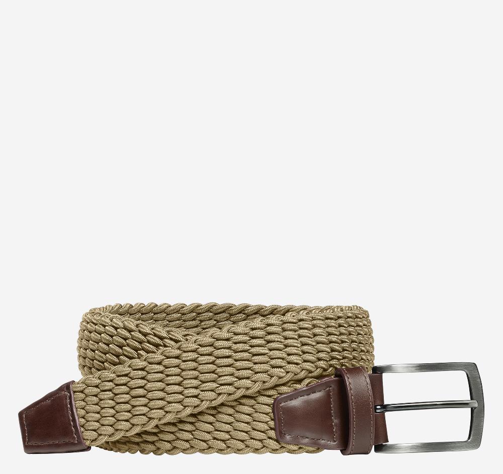 johnston & murphy Stretch Knit Belt Tan