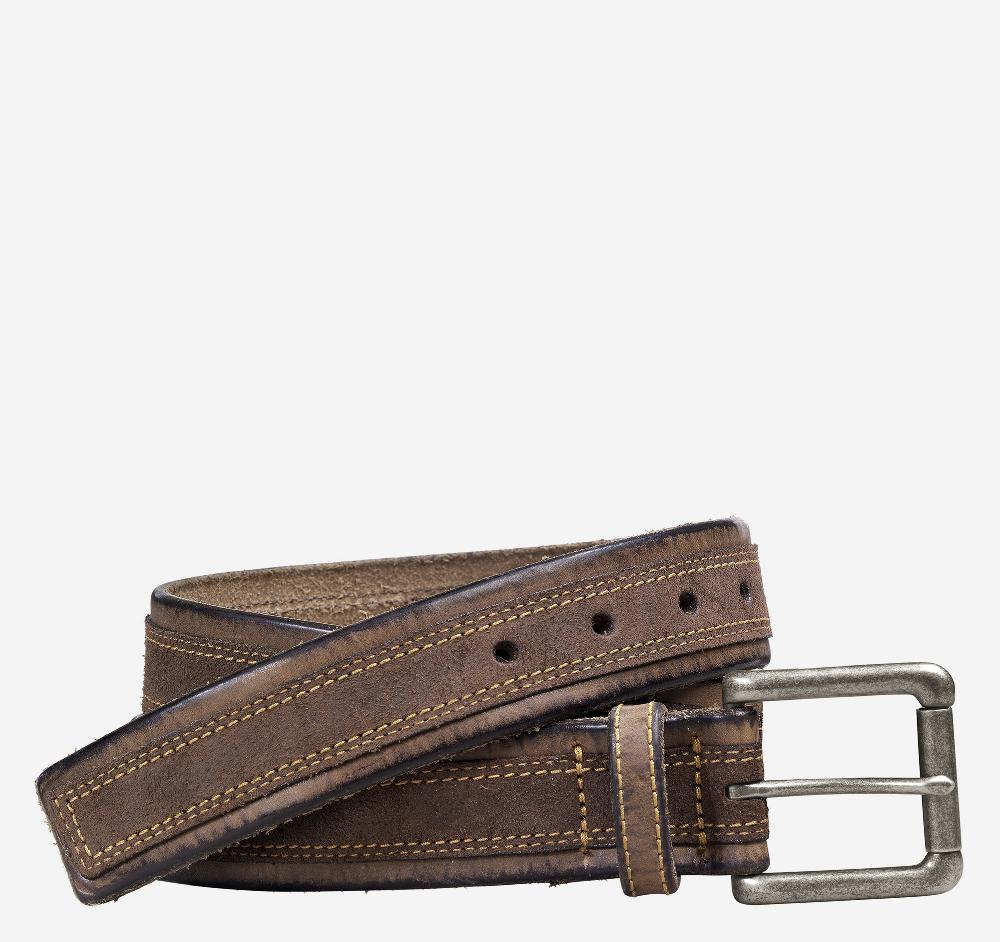 johnston & murphy Suede Overlay Belt Brown