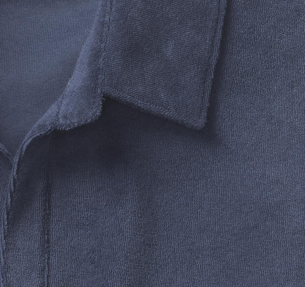 Johnston & Murphy Terry Open Collar Polo Navy