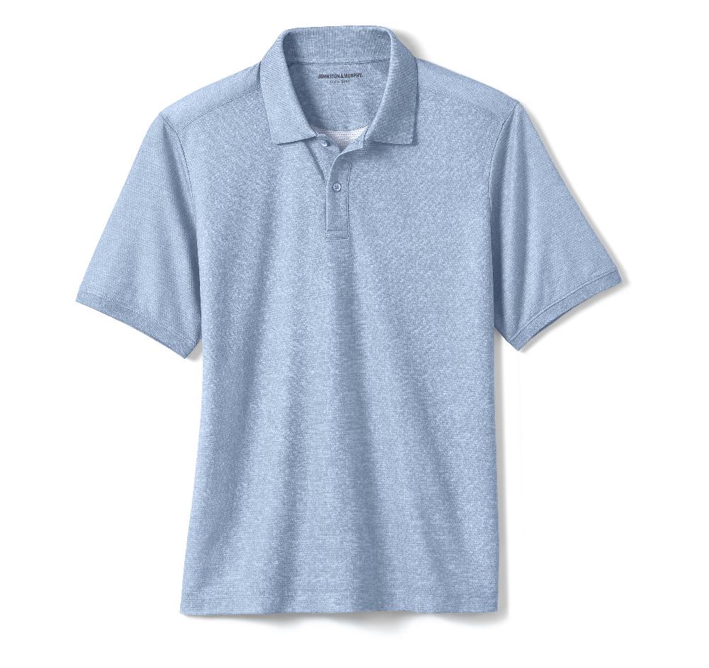Johnston & Murphy Textured Print Polo Light Blue