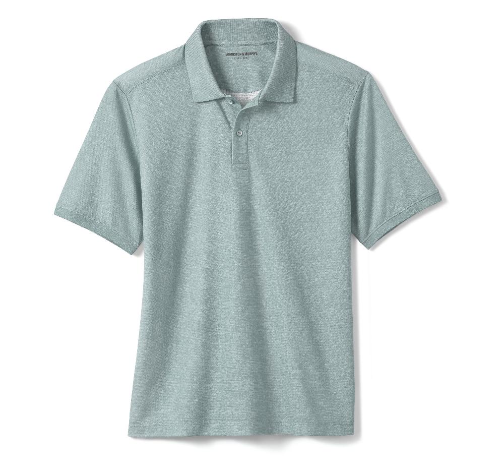 Johnston & Murphy Textured Print Polo Sage