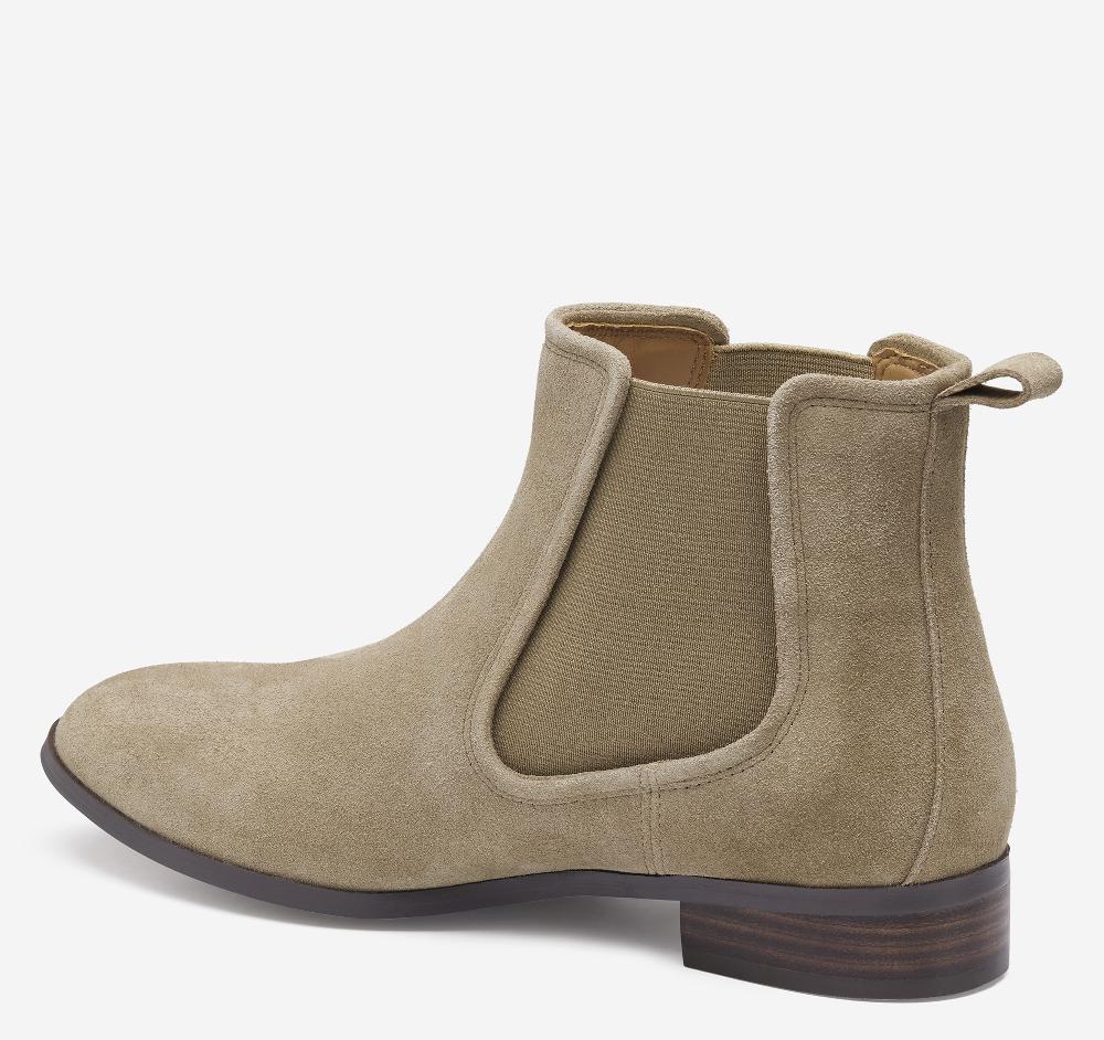 Johnston & Murphy Tinsley Chelsea Bootie Taupe Suede