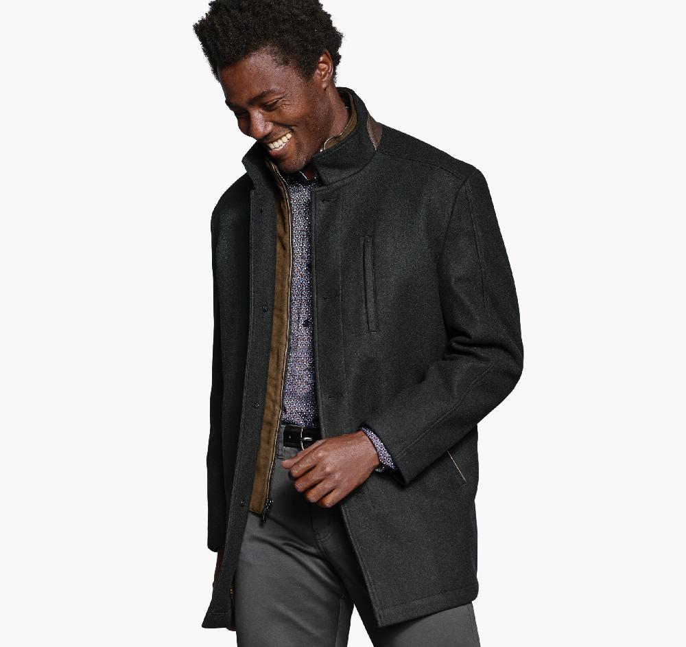 johnston & murphy Upton Car Coat Black
