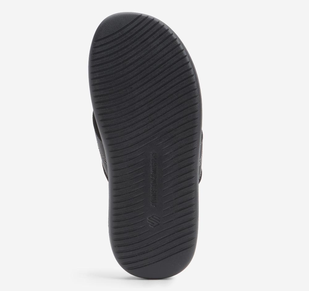 Johnston & Murphy Upton Flip-Flop Black Full Grain