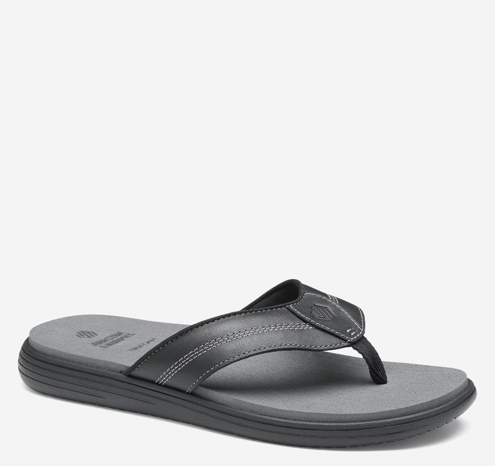 johnston & murphy Upton Flip-Flop Black Full Grain