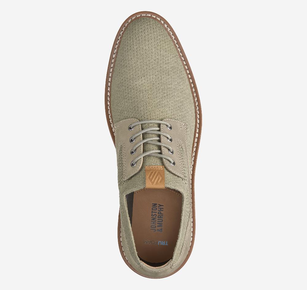 Johnston & Murphy Upton Knit Plain Toe Taupe Knit