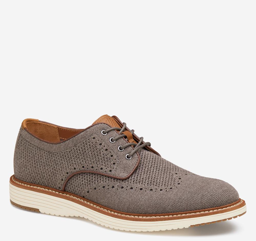 johnston & murphy Upton Knit Wingtip Gray Knit