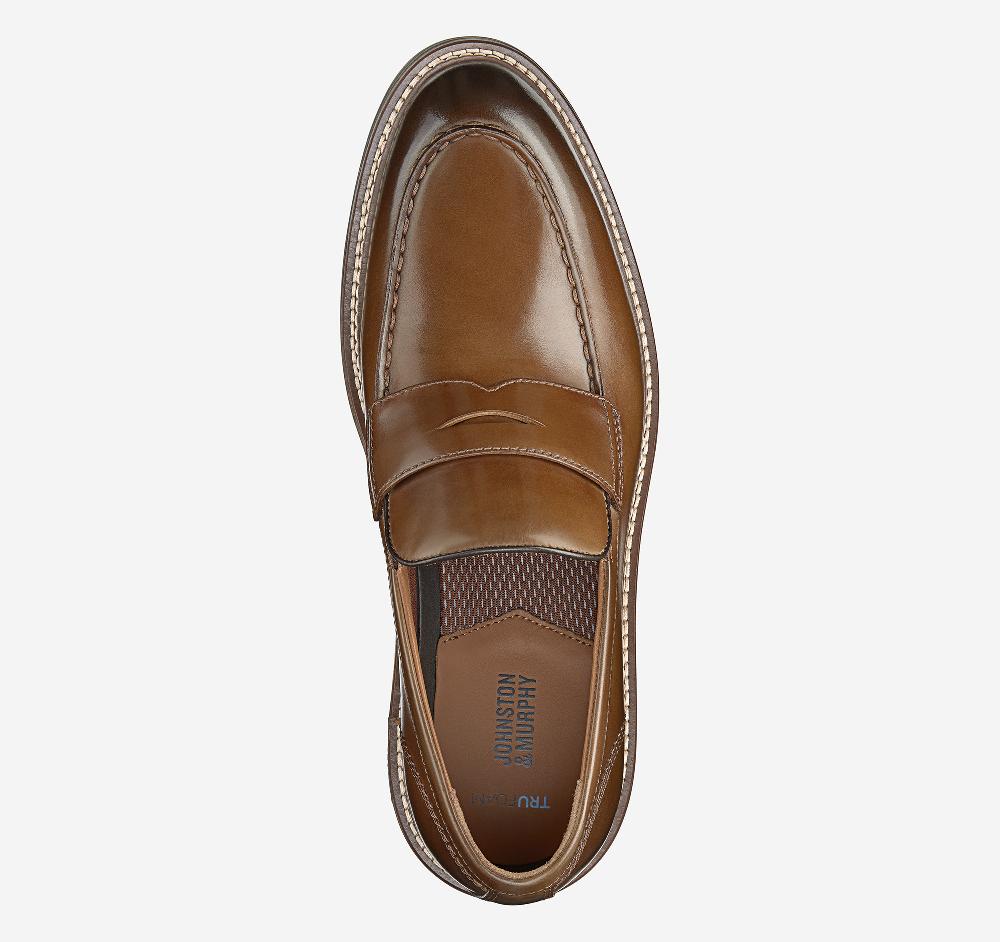 Johnston & Murphy Upton Penny Loafer Tan Full Grain