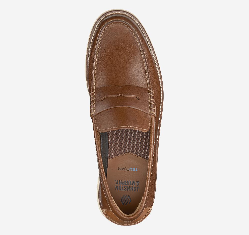 Johnston & Murphy Upton Penny Loafer Tan Full Grain