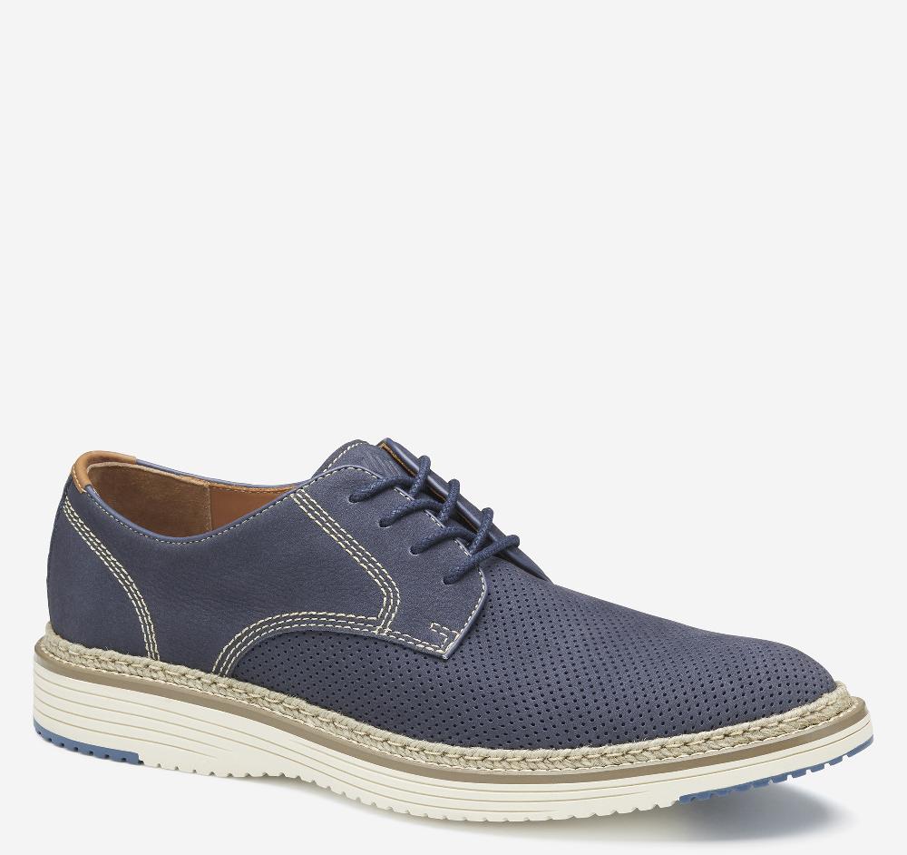johnston & murphy Upton Perfed Plain Toe Navy Nubuck