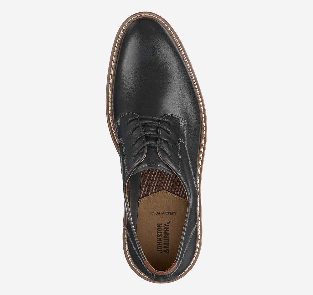 Johnston & Murphy Upton Plain Toe Black Full Grain