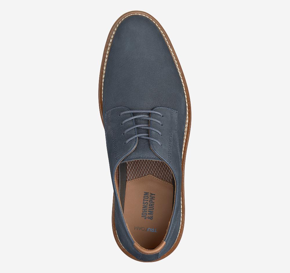 Johnston & Murphy Upton Plain Toe Navy Nubuck