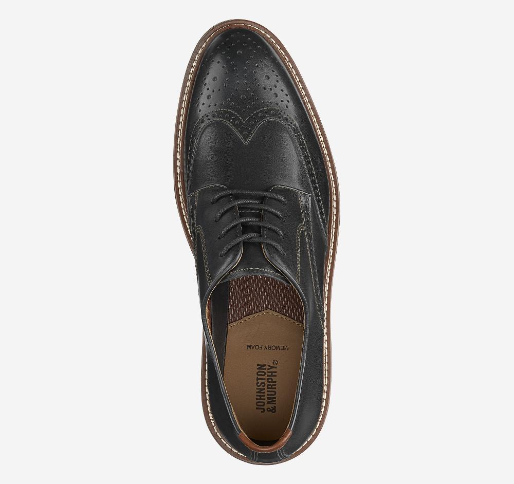 Johnston & Murphy Upton Wingtip Black Full Grain