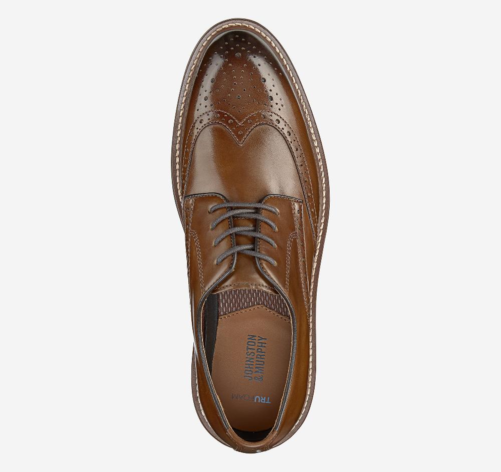 Johnston & Murphy Upton Wingtip Tan Full Grain