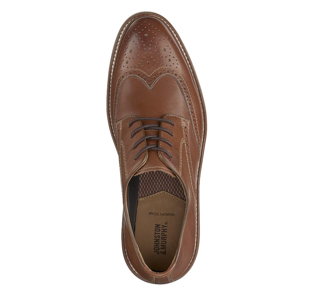 Johnston & Murphy Upton Wingtip Tan Full Grain