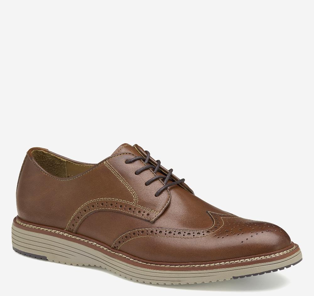 johnston & murphy Upton Wingtip Tan Full Grain