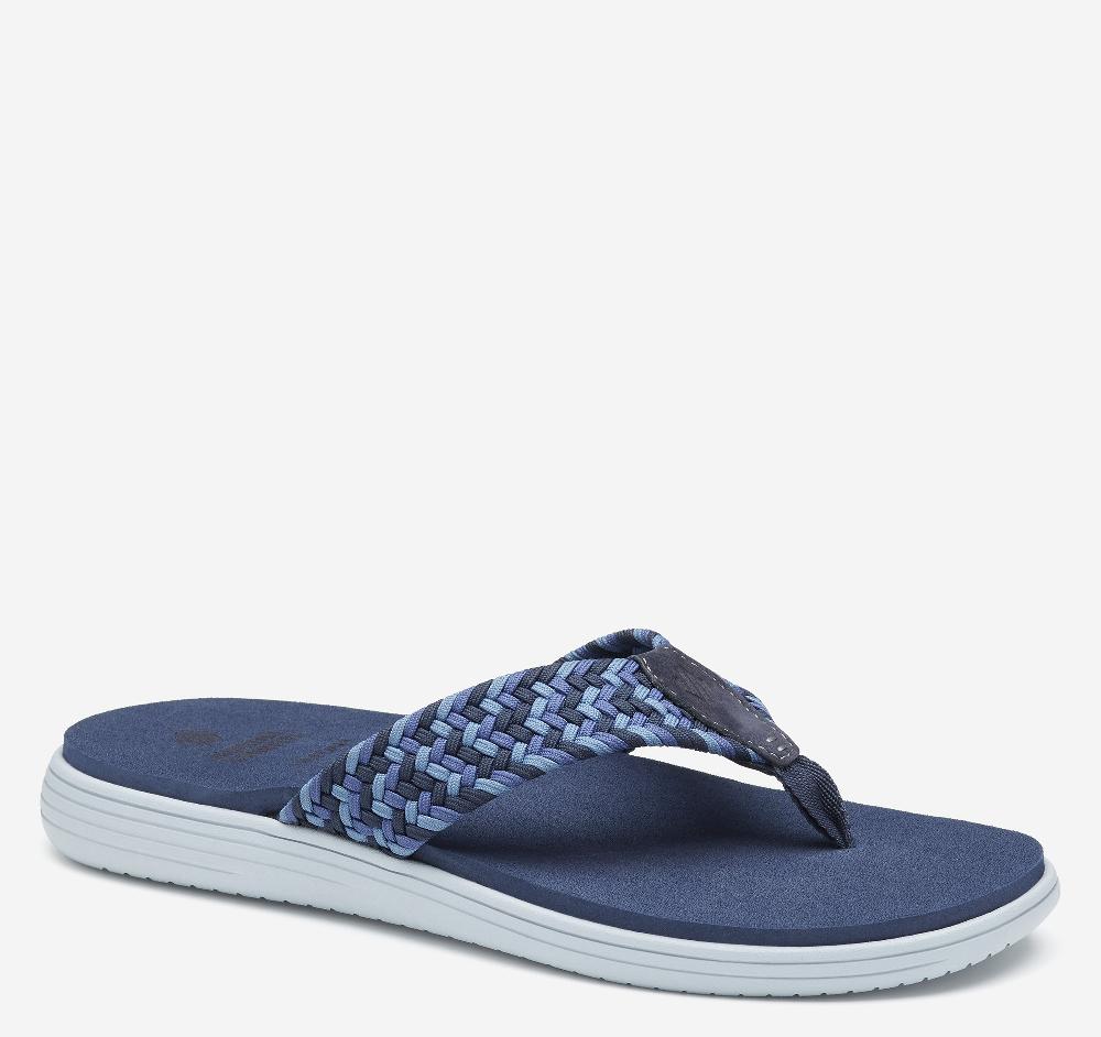 johnston & murphy Upton Woven Flip-Flop Navy Nylon