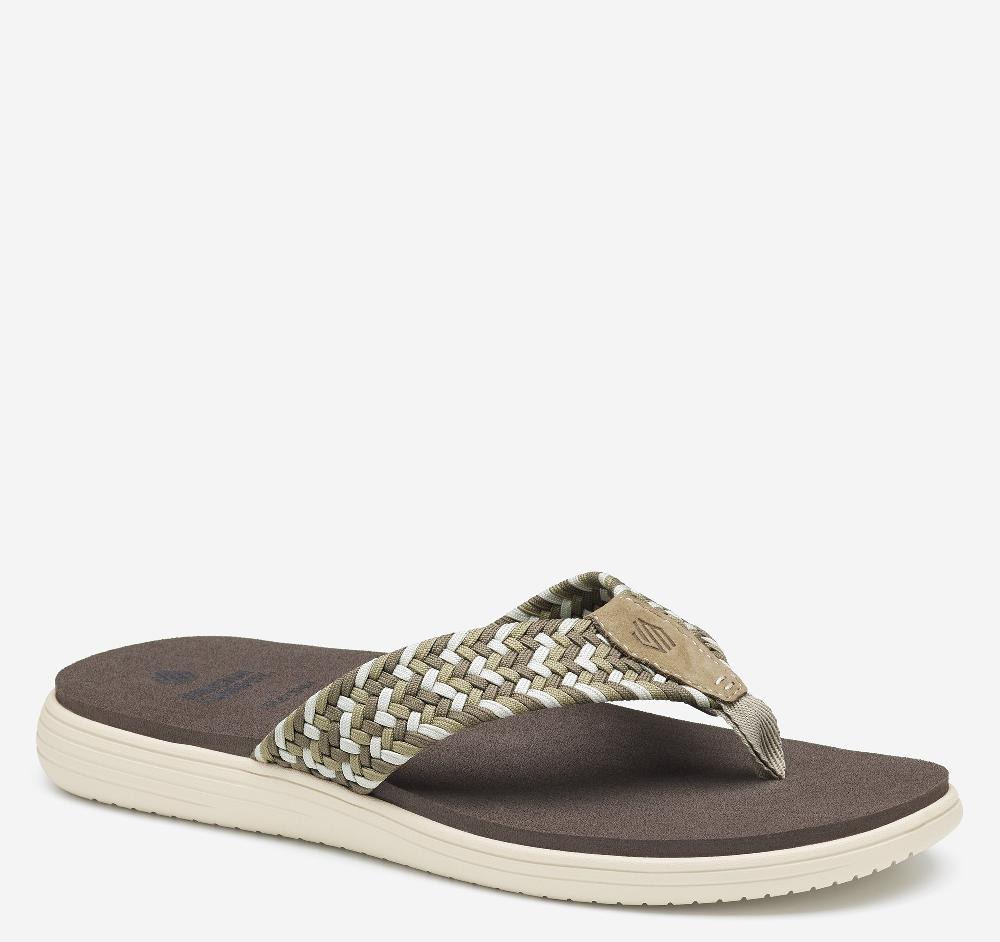 johnston & murphy Upton Woven Flip-Flop Taupe Nylon