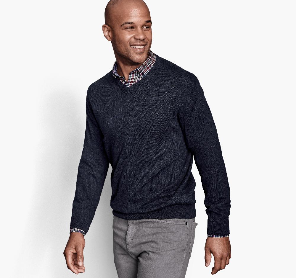 johnston & murphy V-Neck Sweater Navy