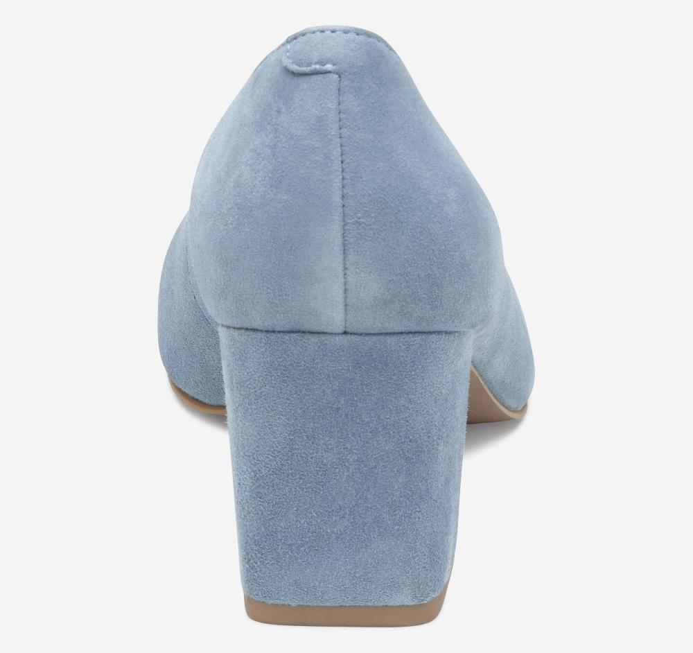 Johnston & Murphy Vicki Pump Slate Blue Kid Suede