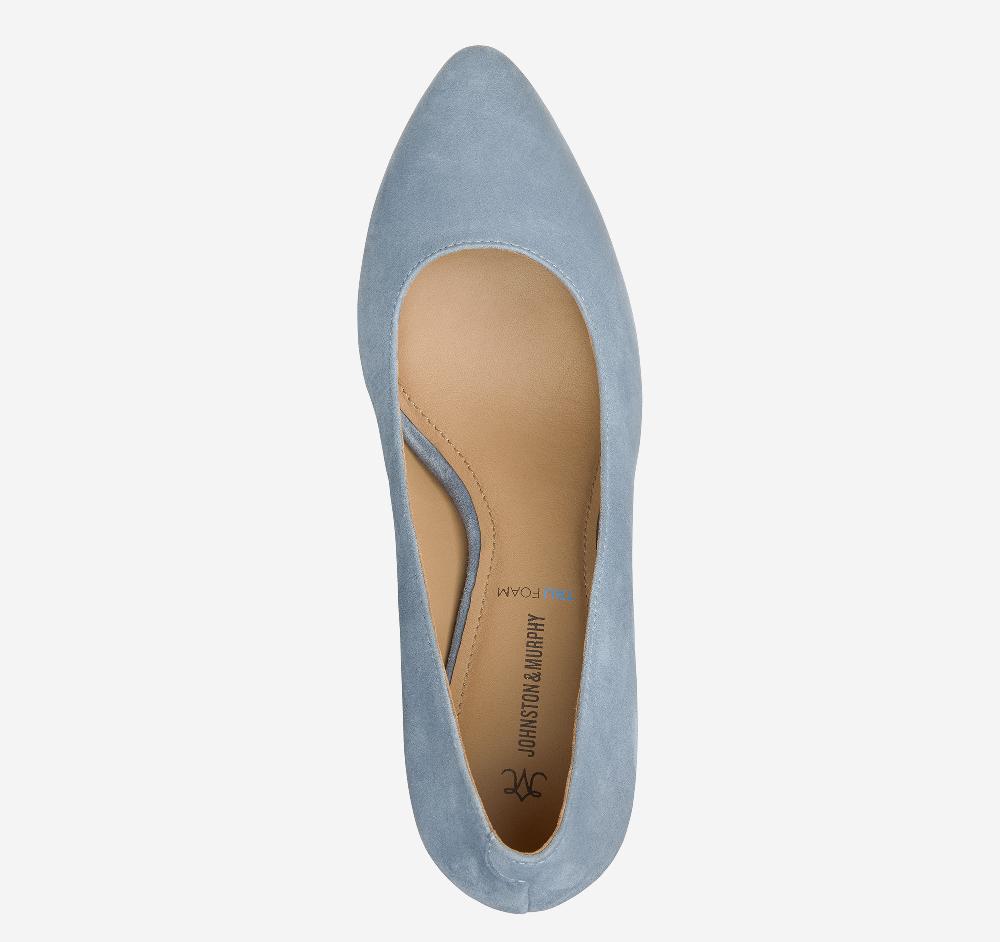 Johnston & Murphy Vicki Pump Slate Blue Kid Suede