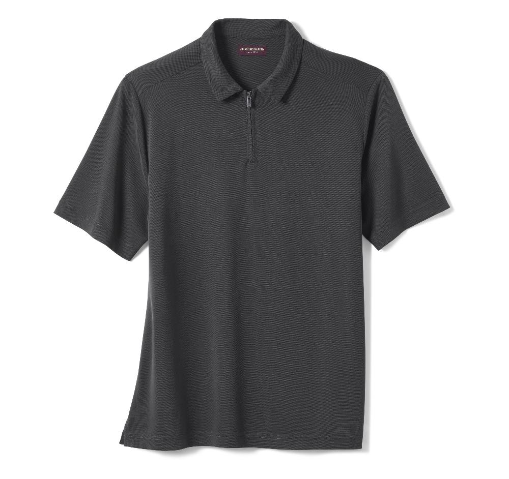 Johnston & Murphy Vintage Birdseye Zip Polo Black