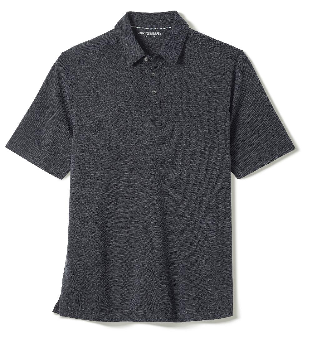 Johnston & Murphy Vintage Slub Polo Black