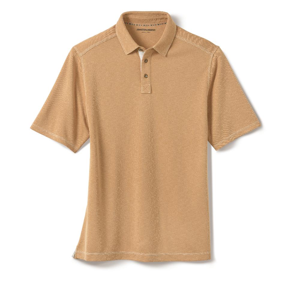 Johnston & Murphy Vintage Slub Polo Ginger