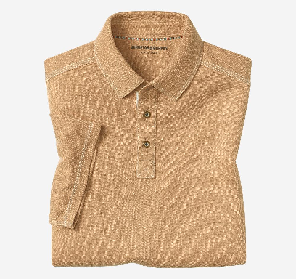 johnston & murphy Vintage Slub Polo Ginger