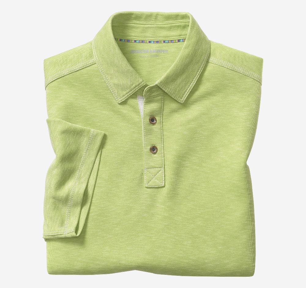 johnston & murphy Vintage Slub Polo Lime