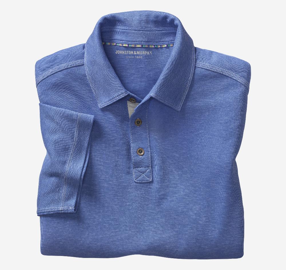 johnston & murphy Vintage Slub Polo Royal