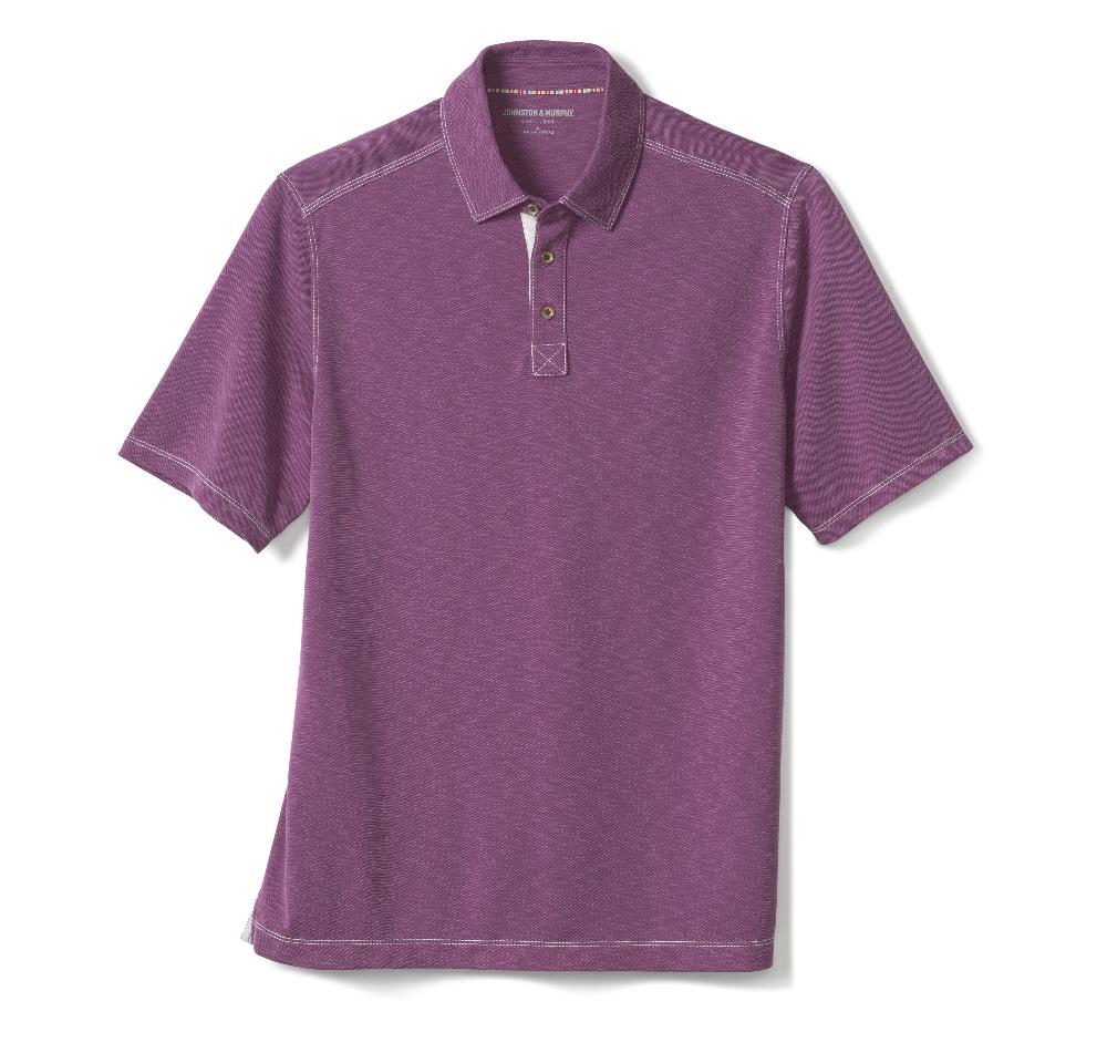 Johnston & Murphy Vintage Slub Polo Wine