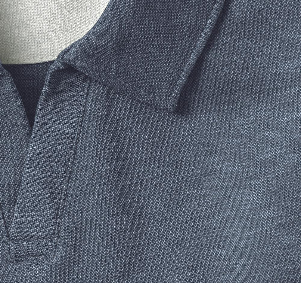 Johnston & Murphy Vintage Slub V-Neck Polo Navy