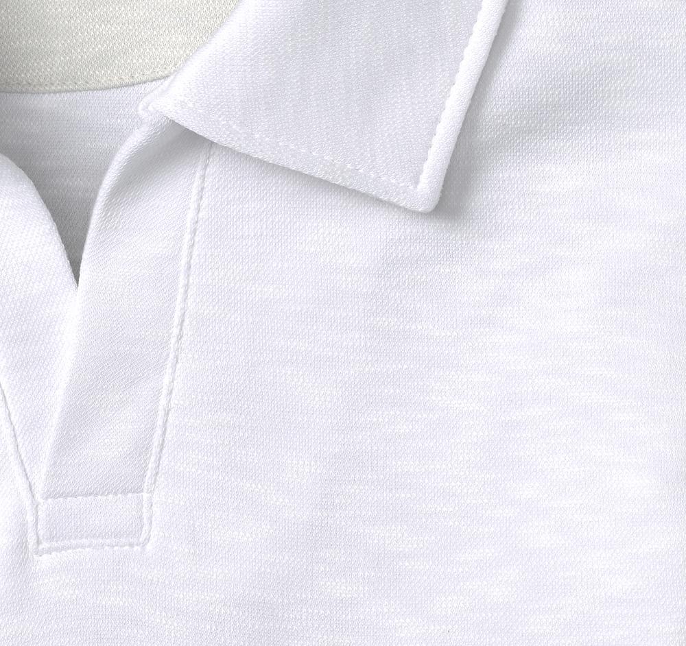 Johnston & Murphy Vintage Slub V-Neck Polo White