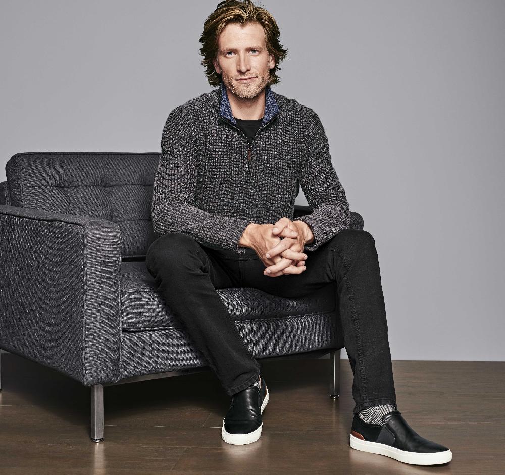 Johnston & Murphy Waffle Quarter Zip Charcoal