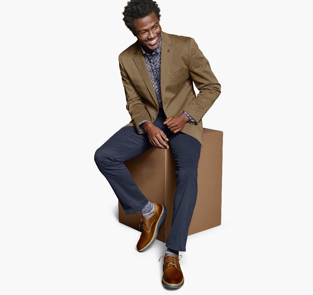 Johnston & Murphy Washed Cotton Blazer Brown