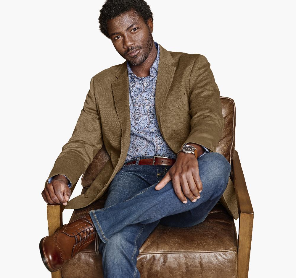 johnston & murphy Washed Cotton Blazer Brown